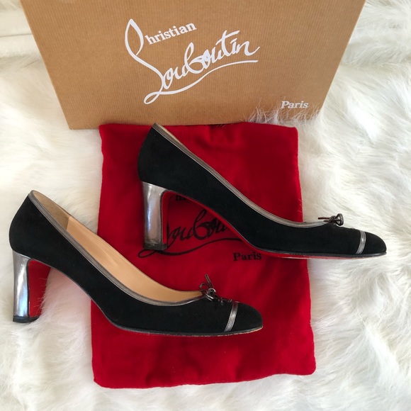 Christian Louboutin Shoes - Christian Louboutin black suede block heel
